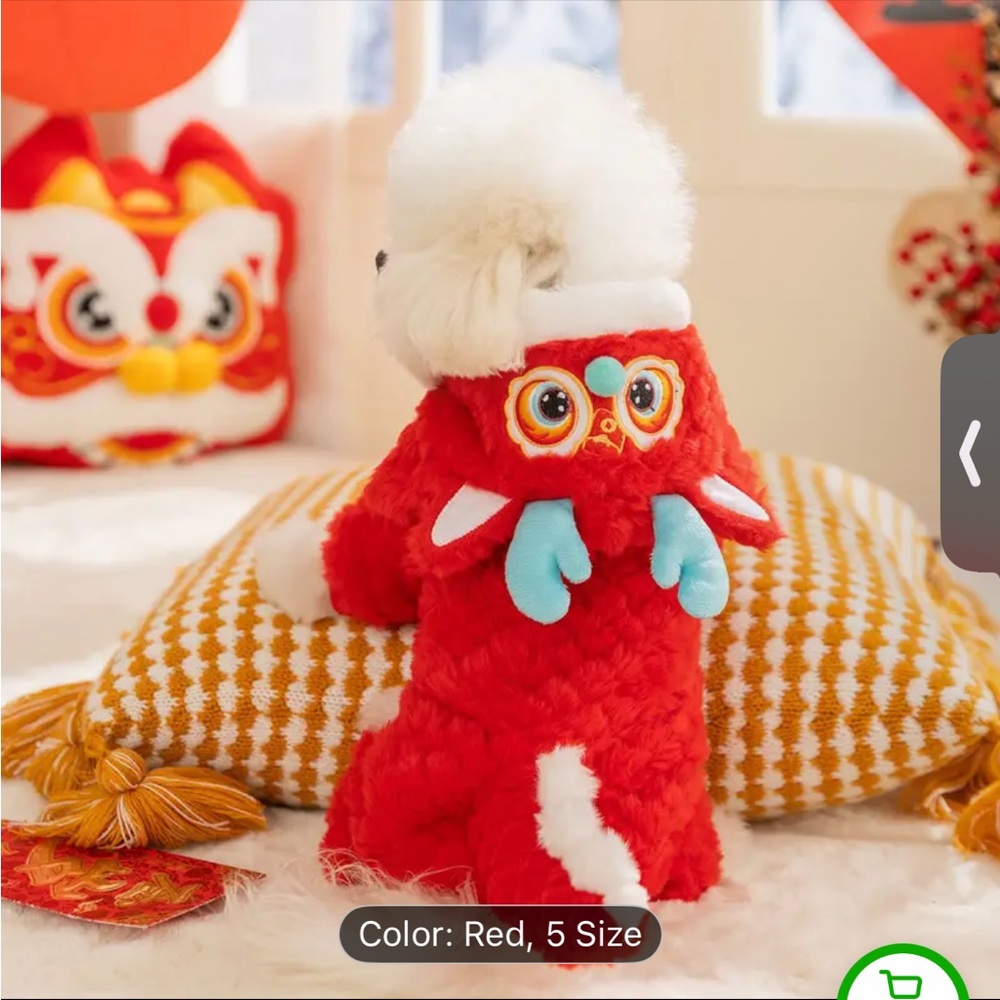 Red dragon dog costume – Chinese new year size extra small